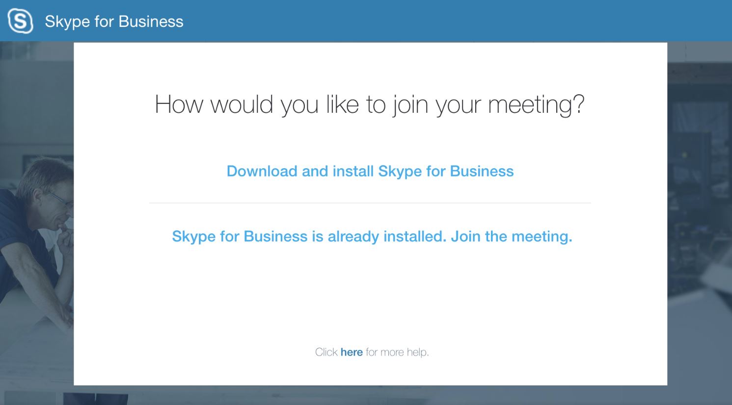 Skype Meeting App Web